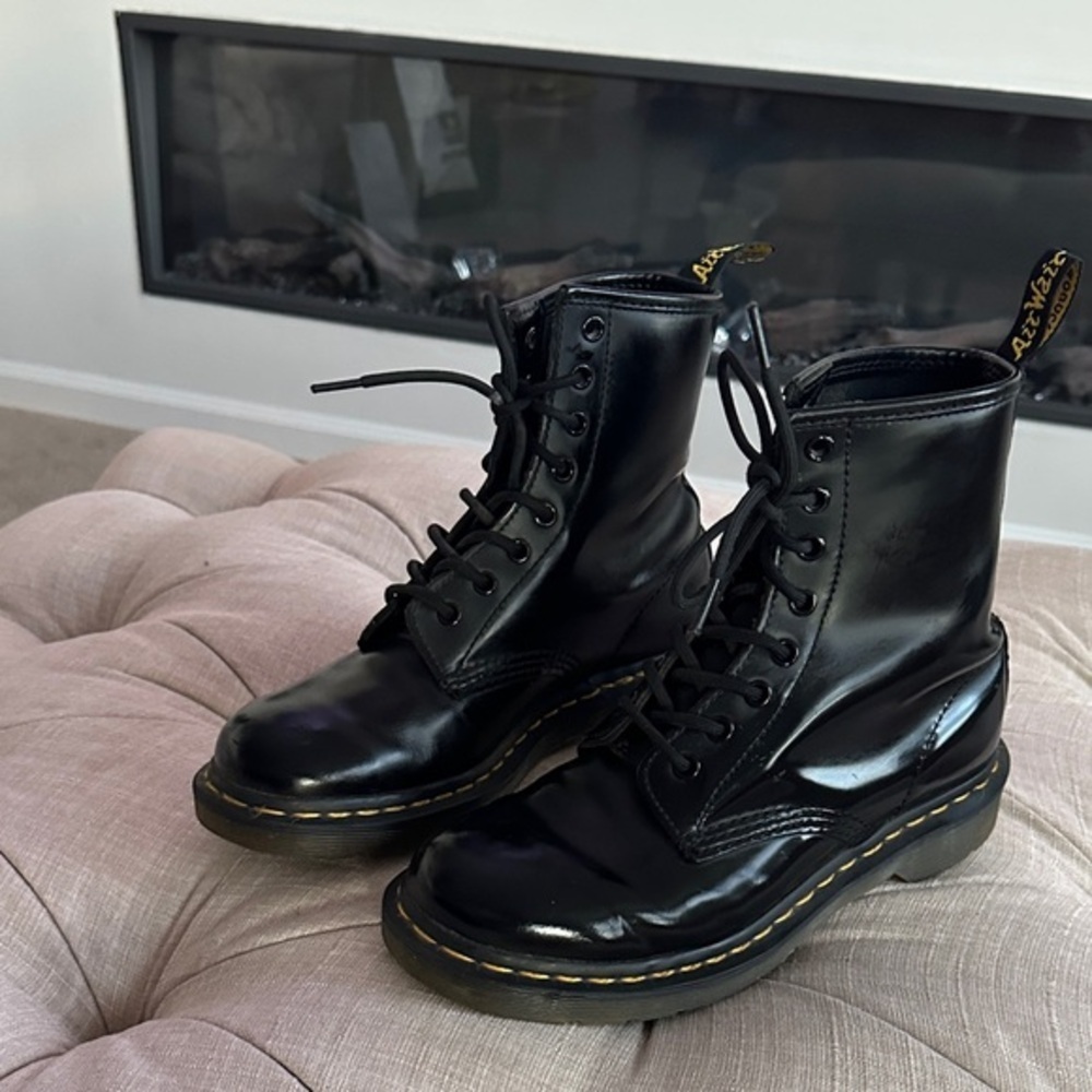 Dr. Martens Shiny Black Combat Boots